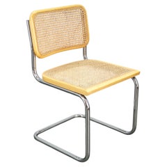 Italian Cesca B32 Style Cane and Chrome Cantilever Chair, 1970s