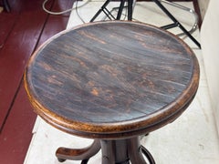 Tabouret de piano réglable Art Déco par Fischel, Tchécoslovaquie Années 1920