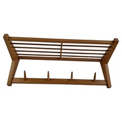 ULUV Czechoslovakian Mid-Century Wooden Wall Coat Rack, circa 1970