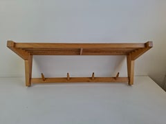 ULUV Czechoslovakian Mid-Century Wooden Wall Coat Rack, circa 1970