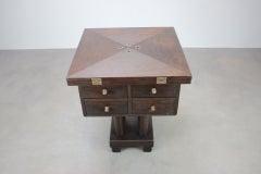 Antique English Quarter-Sawn Oak Envelope Games Table, Circa 1900