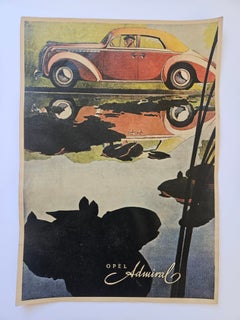 Art-Déco-Werbeplakat für das Automobil „Opel Admiral“, um 1930