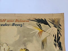 Art Deco Advertising Poster Mercedes Benz Automobile, around 1930
