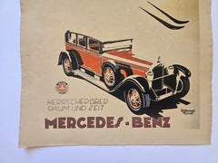 Art Deco Advertising Poster Mercedes Benz Automobile, around 1930