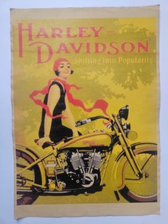 Art-déco-Werbeplakat für Harley-Davidson-Motorräder, um 1930