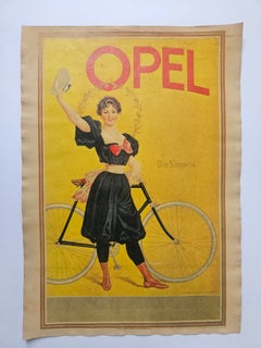 Affiche publicitaire Art déco pour la marque automobile Opel, vers 1930