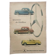 Art Deco Advertising Poster Mercedes Benz Automobile, around 1930