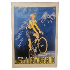 Art Deco Advertising Poster Bicyclette Royal Fabric, Bicycle, 1930s, France
