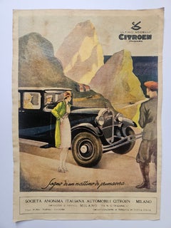 Affiche publicitaire Art déco pour Citroën, vers 1930