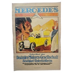Art Deco Advertising Poster Mercedes Benz Automobile, around 1930