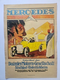 Art Deco Advertising Poster Mercedes Benz Automobile, around 1930