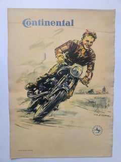 Art Deco Nice Advertising Poster Continental Tire, around 1930