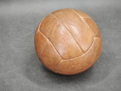 Pair of 1950s Czechoslovak Vintage Leather Medicine Balls