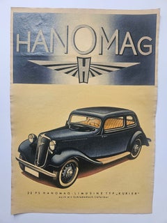Art Deco Advertising Poster Hanomag Automobile, around 1930