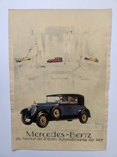 Art Deco Advertising Poster Mercedes Benz Automobile, around 1930