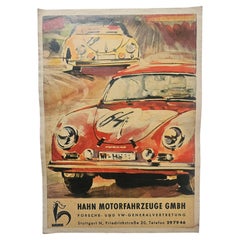 Art Deco Advertising Poster Porsche Automobile, around 1930