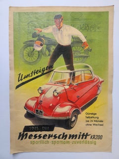 Art Deco Advertising Poster Messerschmitt Automobile, around 1930