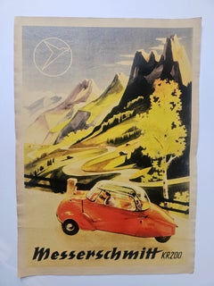Art Deco Advertising Poster Messerschmitt Automobile, around 1930
