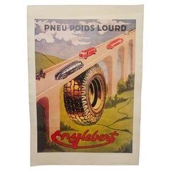 Art-Déco-Werbeplakat aus Nizza von Englebert Pneu, um 1930
