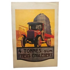 Art-Déco-Werbeplakat aus Nizza von Englebert Pneu, um 1930