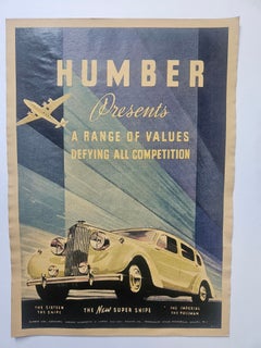 Art-Déco-Werbeplakat für Humber-Automobile, um 1930