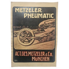 Affiche publicitaire Art déco « Metzeler Pneumatic », vers 1930