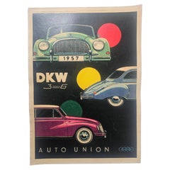 Art Deco Advertising Poster DKW Auto Union Automobile, around 1930