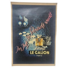 Art Deco Advertising Poster Parfume Le Galion, France, 1940s