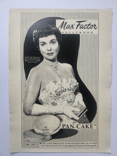 Art Deco Advertising Poster Max Factor, Pan Cake, USA, 1940s