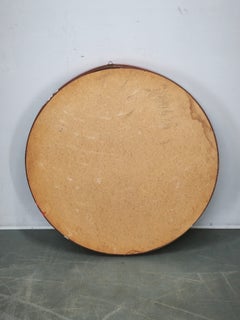 1970s Italian Space Age Red Lacquer and Smoked Glass Round Mirror