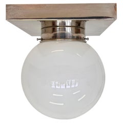 DESIGN Chrome and glass Bauhaus Ceiling Lamp / Flushmounts, 1930s