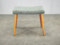 Danish Mid-Century Modern Beech and Upholstered Stool, 1960s