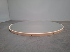 1970s Czechoslovakian Round Wall Mirror with Beige Frame