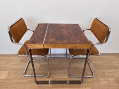 Design wood and chrome Dining Table and chairs by Ladislav Vrátník, 1970s