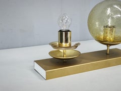 1970s Czech Space Age Double Wall Light with Amber Bubble Glass Globes