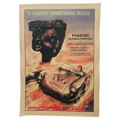 Art Deco Advertising Poster Porsche Carrera Automobile, around 1940