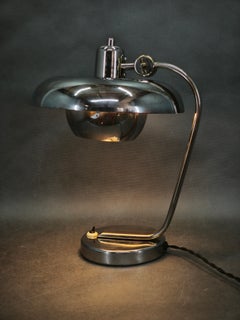 Rare 1930s Bauhaus Chrome Adjustable Desk Lamp, Czechoslovakia