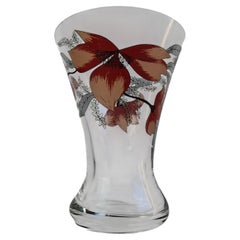 Vintage-Glasvase „Bohemia Crystalex“ mit Blumenmuster, Tschechoslowakei, um 1980