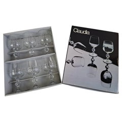 Vintage Claudia Bohemia Crystal Wine Glasses, Set of 6, 1980s