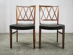 1940s Ole Wanscher Pair of Danish Modern Leather Chairs by A.J. Iversen