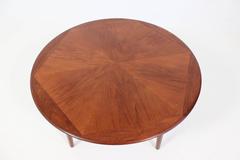 Henry W. Klein Geometric Pattern Round Teak Coffee Table for Bramin