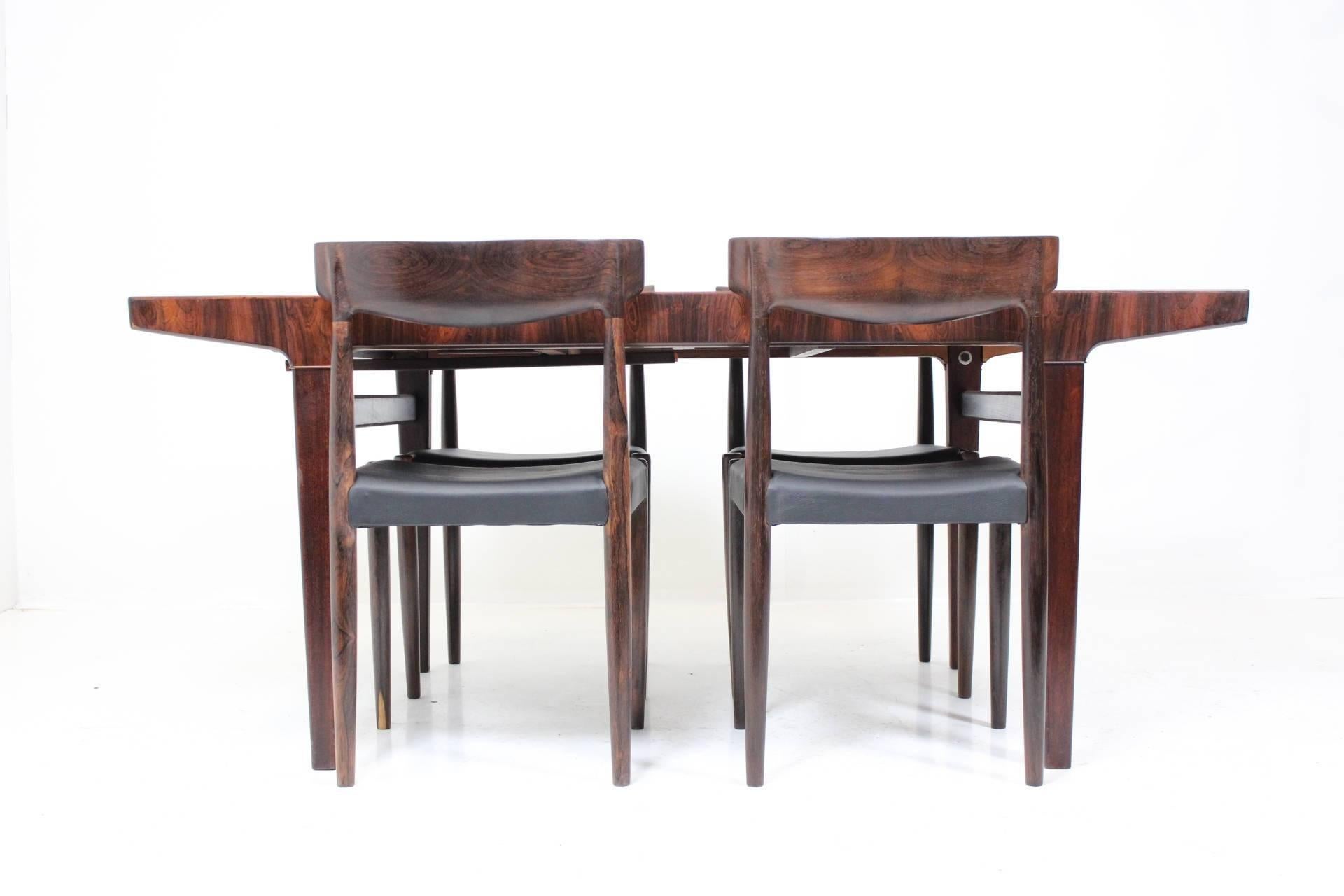 Set of Four Dining Palisander Chairs Attributed to Knud Faerch 4