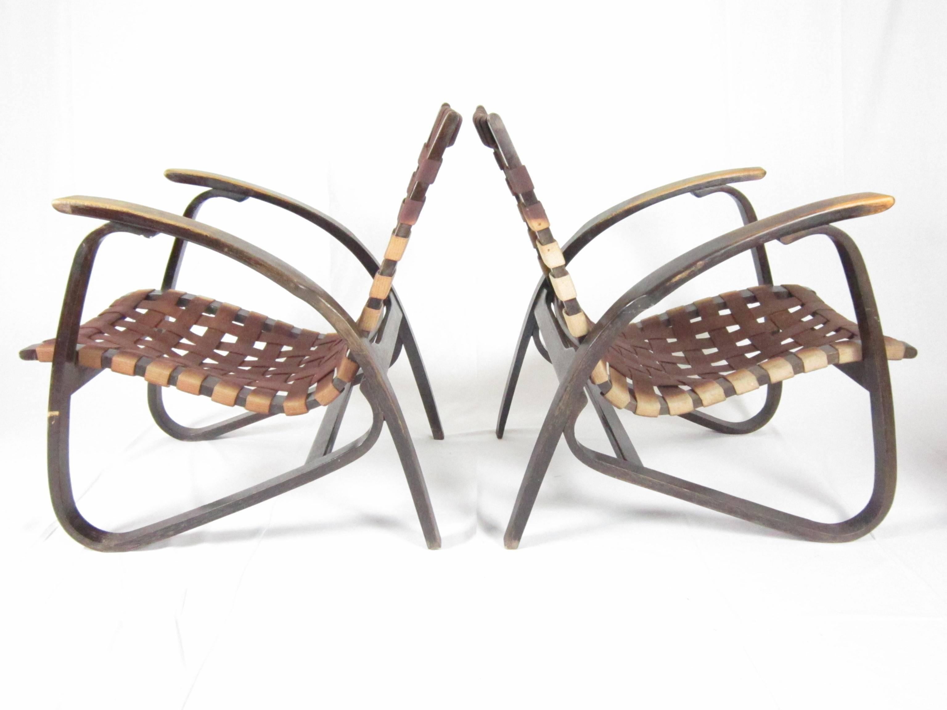 Pair of Bentwood Easy Chairs by Jan Vanek in Original Condition 2