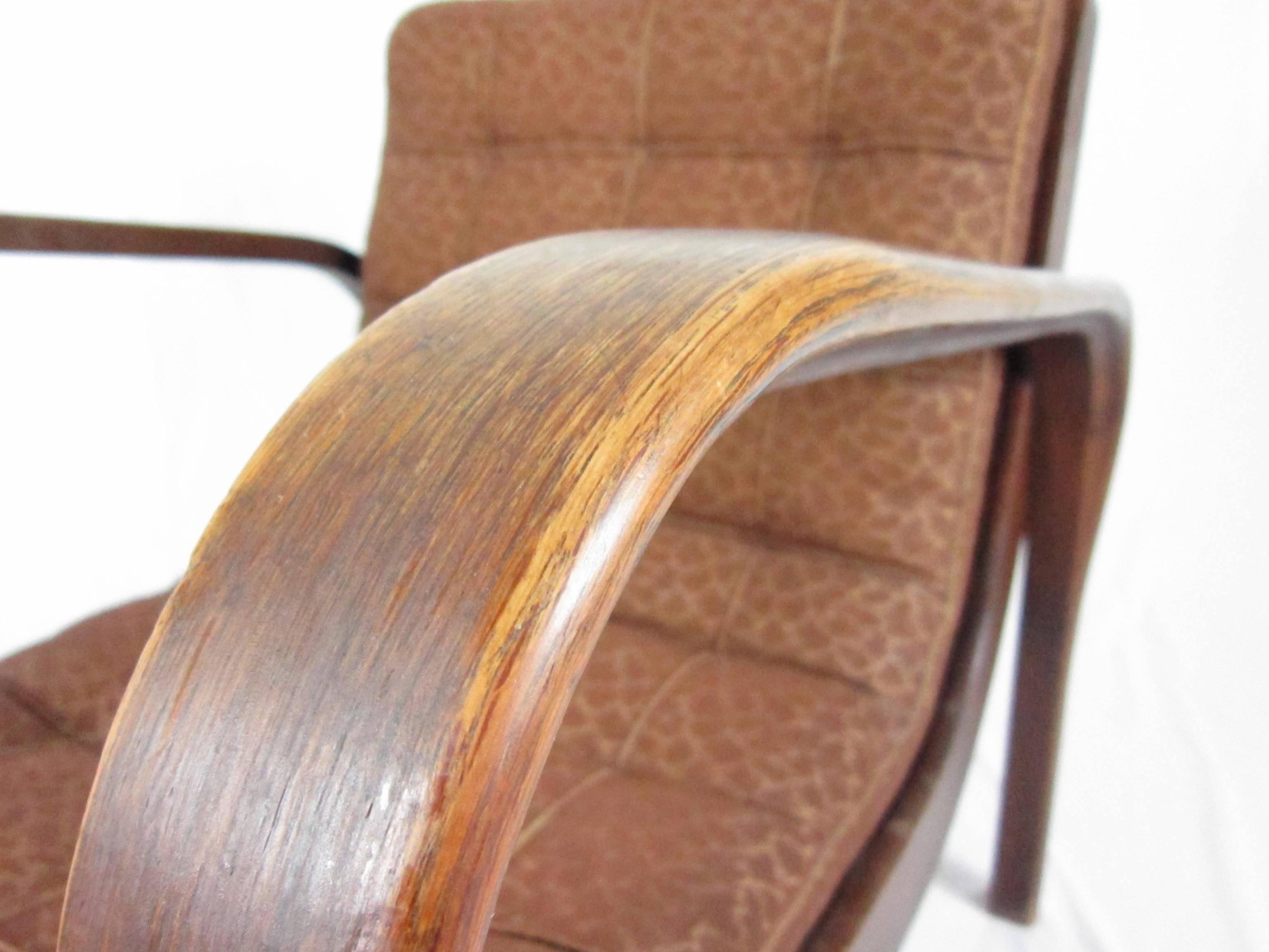 Fabric 1940s Lounge Chair by Karel Kozelka & Antonin Kropacek