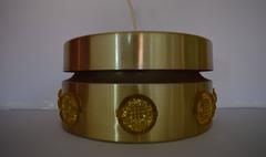 Lampe à suspension mi-siècle en métal et cristal de Vitrika