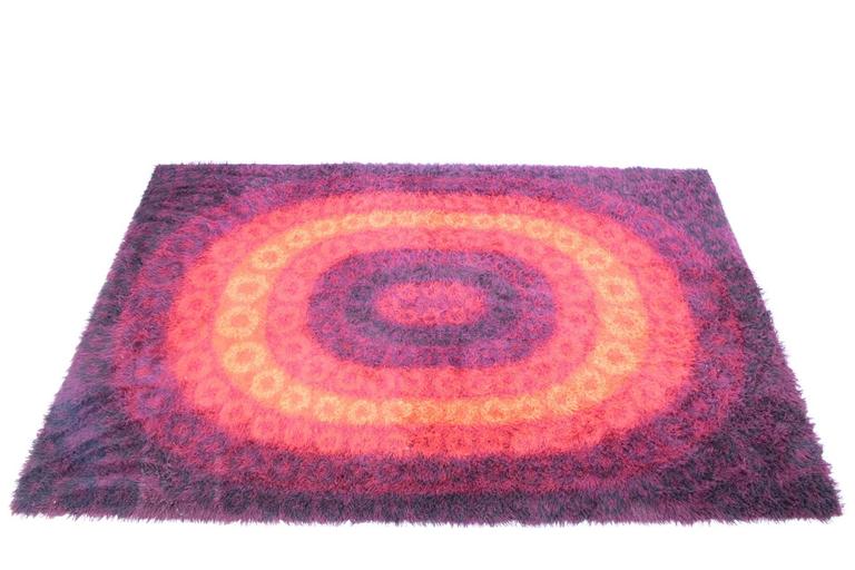 MidCentury Design Ege Rya Style Rug, 1970s at 1stDibs