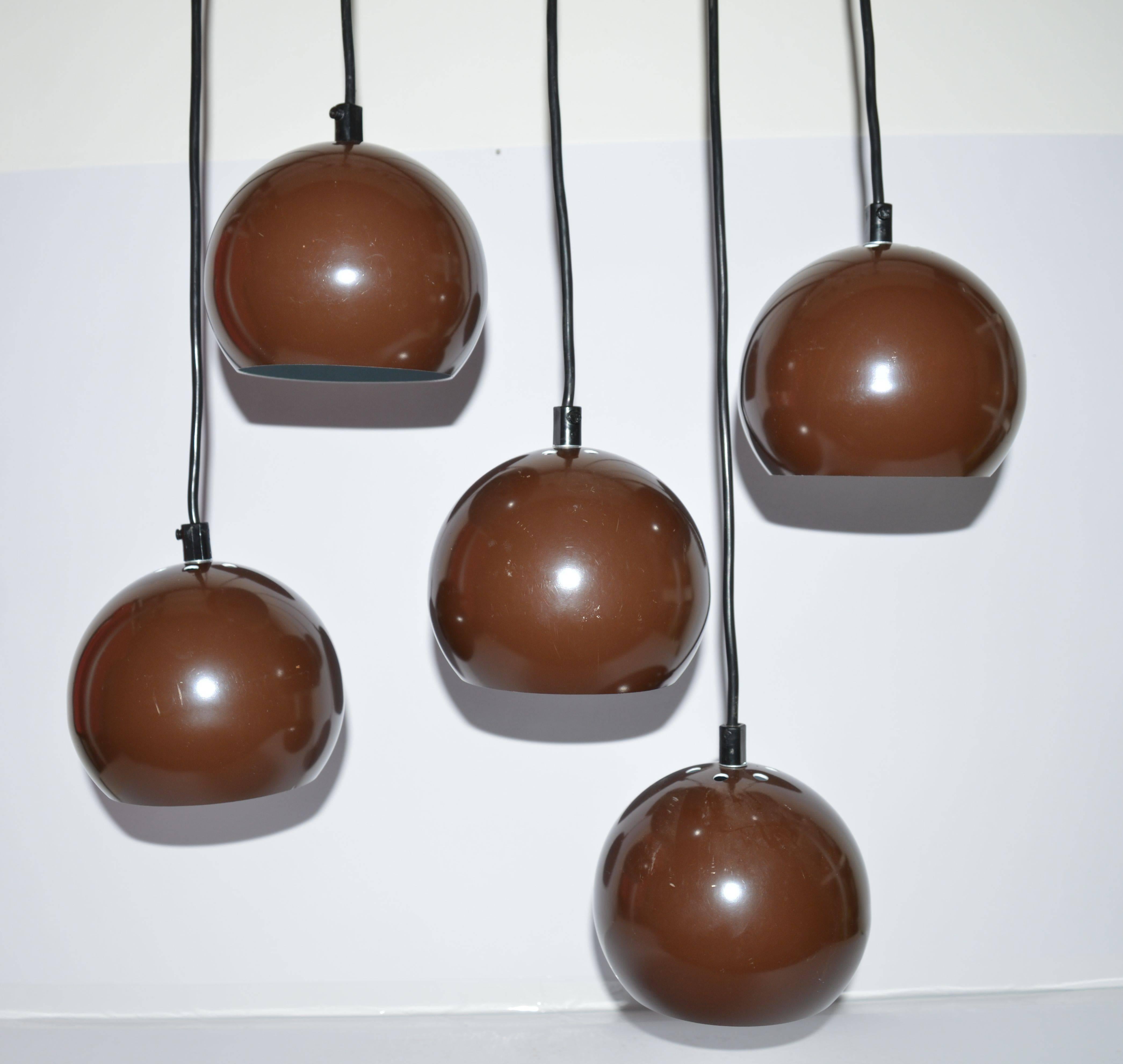 Set of Mid-Century design ceiling lamps Bubbles, E.S.Horn, Denmark, 1970s. Price per piece is 100 euro. Each pendant is marked of paper label.
           