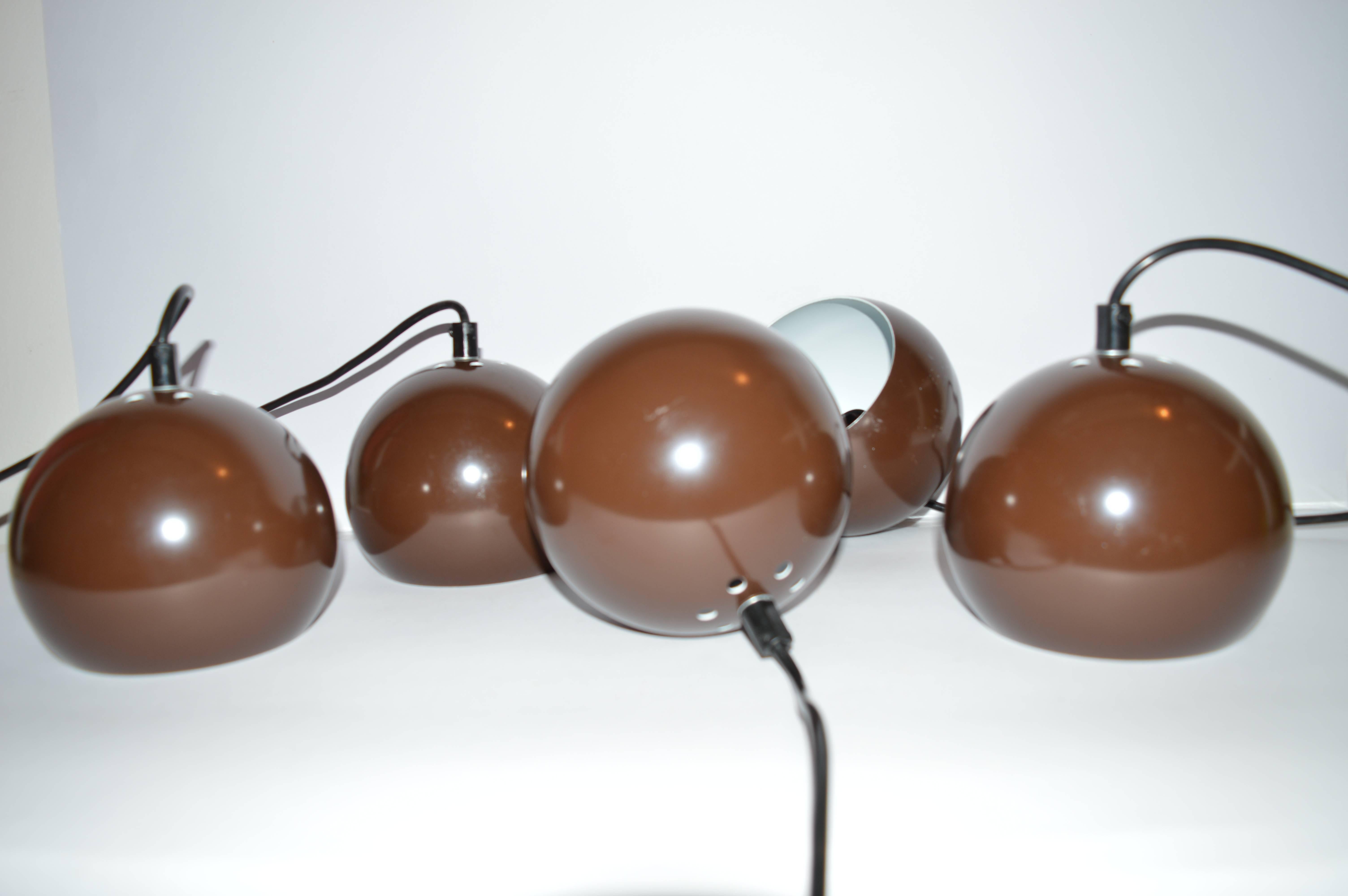 Lacquered Set of Mid-Century Design Ceiling Lamps Bubbles, E.S.Horn, Denmark, 1970s For Sale