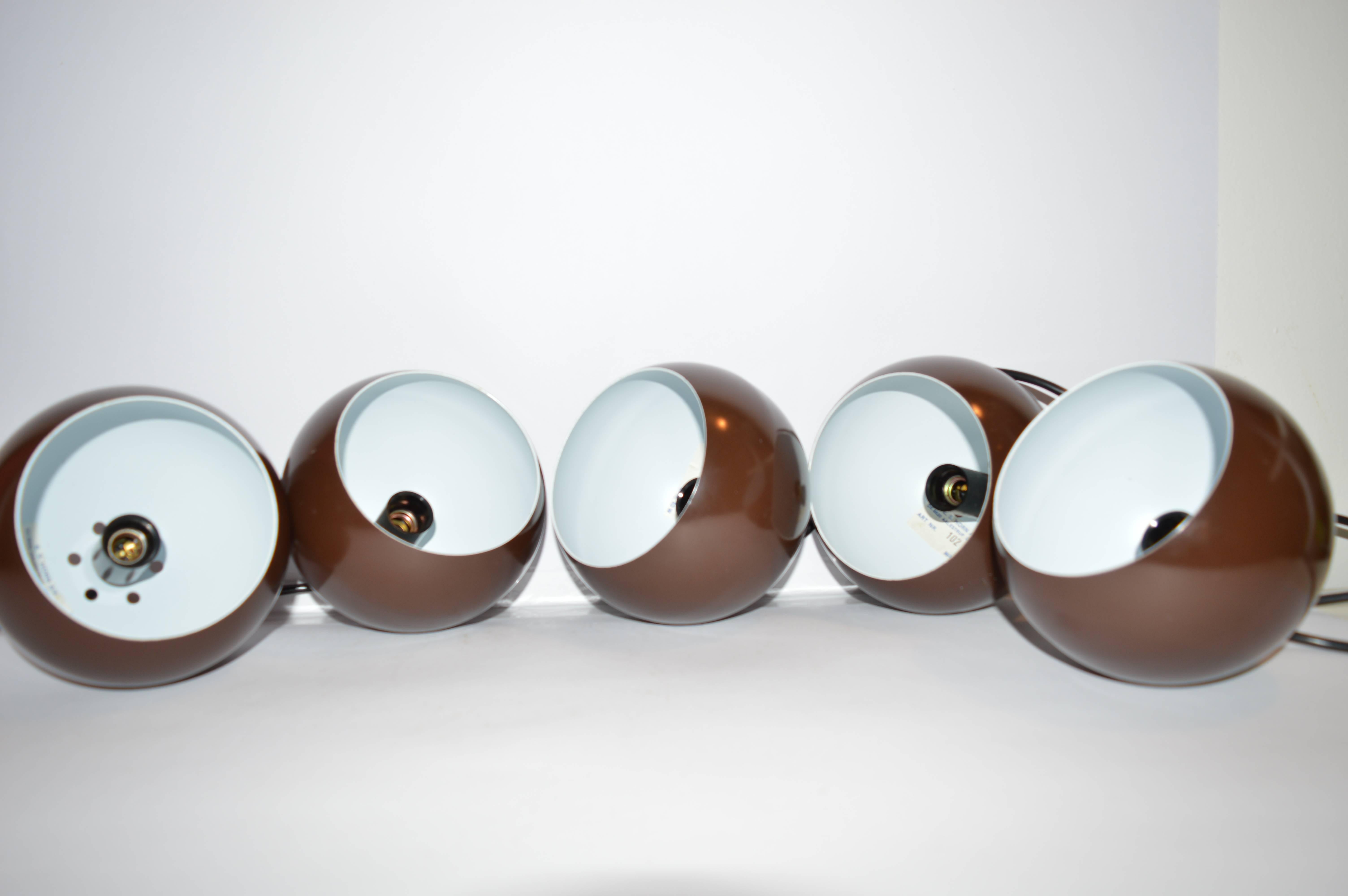 Late 20th Century Set of Mid-Century Design Ceiling Lamps Bubbles, E.S.Horn, Denmark, 1970s For Sale