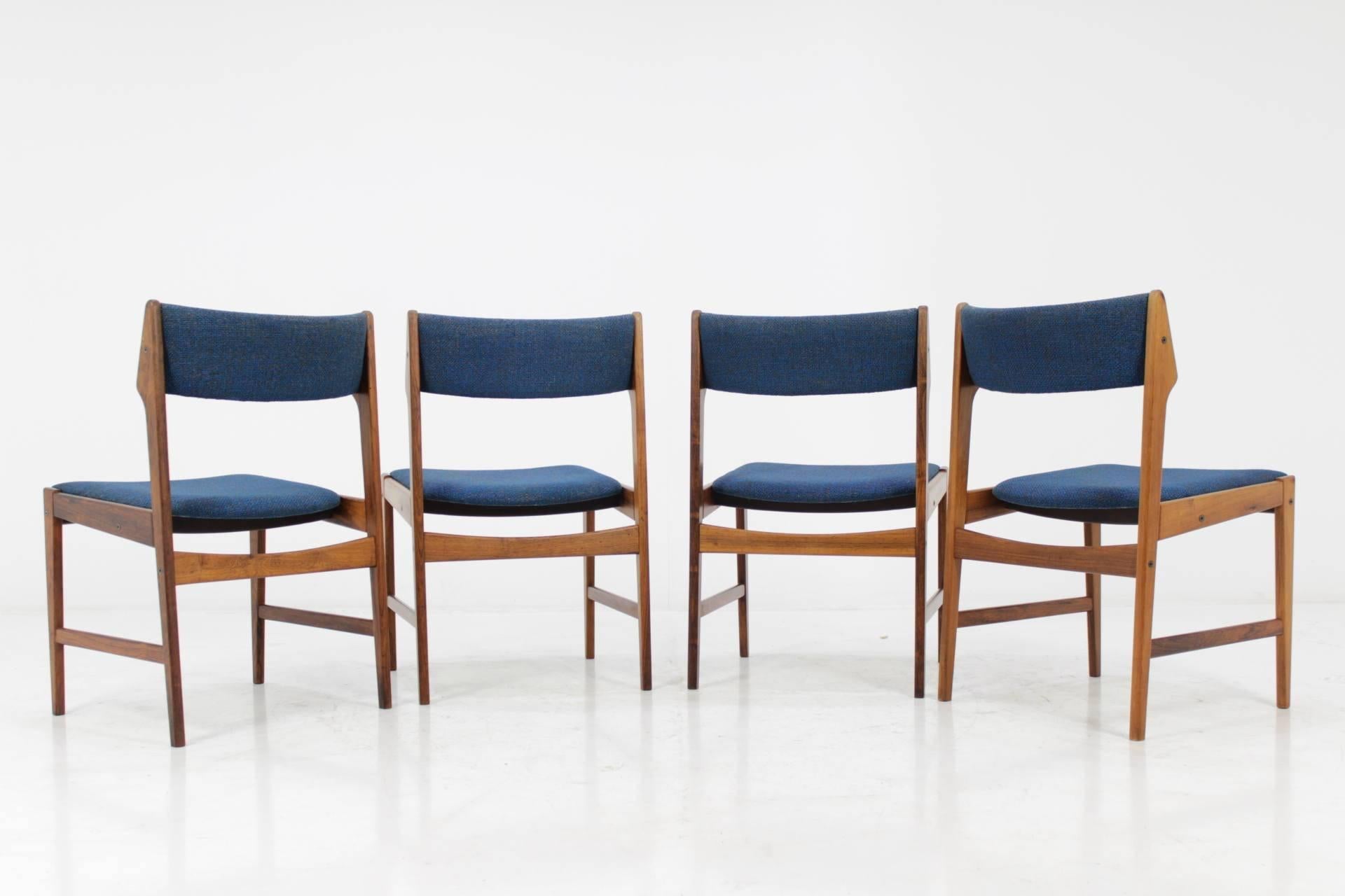 Danish Set of Four Scandinavian Palisander Dining Chair, circa 1960
